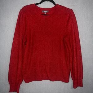 Marled Sweater Womens Large Red Knit Casual